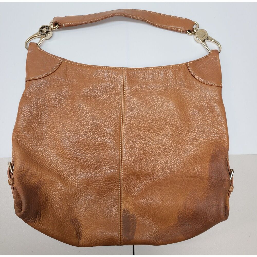 Dooney & Bourke Cognac Leather Hobo Bag Shoulder Purse Vintage